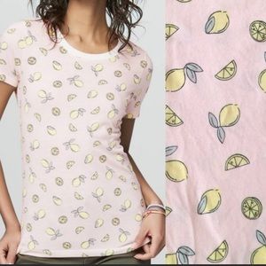 Aeropostale Lemon Short Sleeve Tee Pink & Yellow Size Medium
